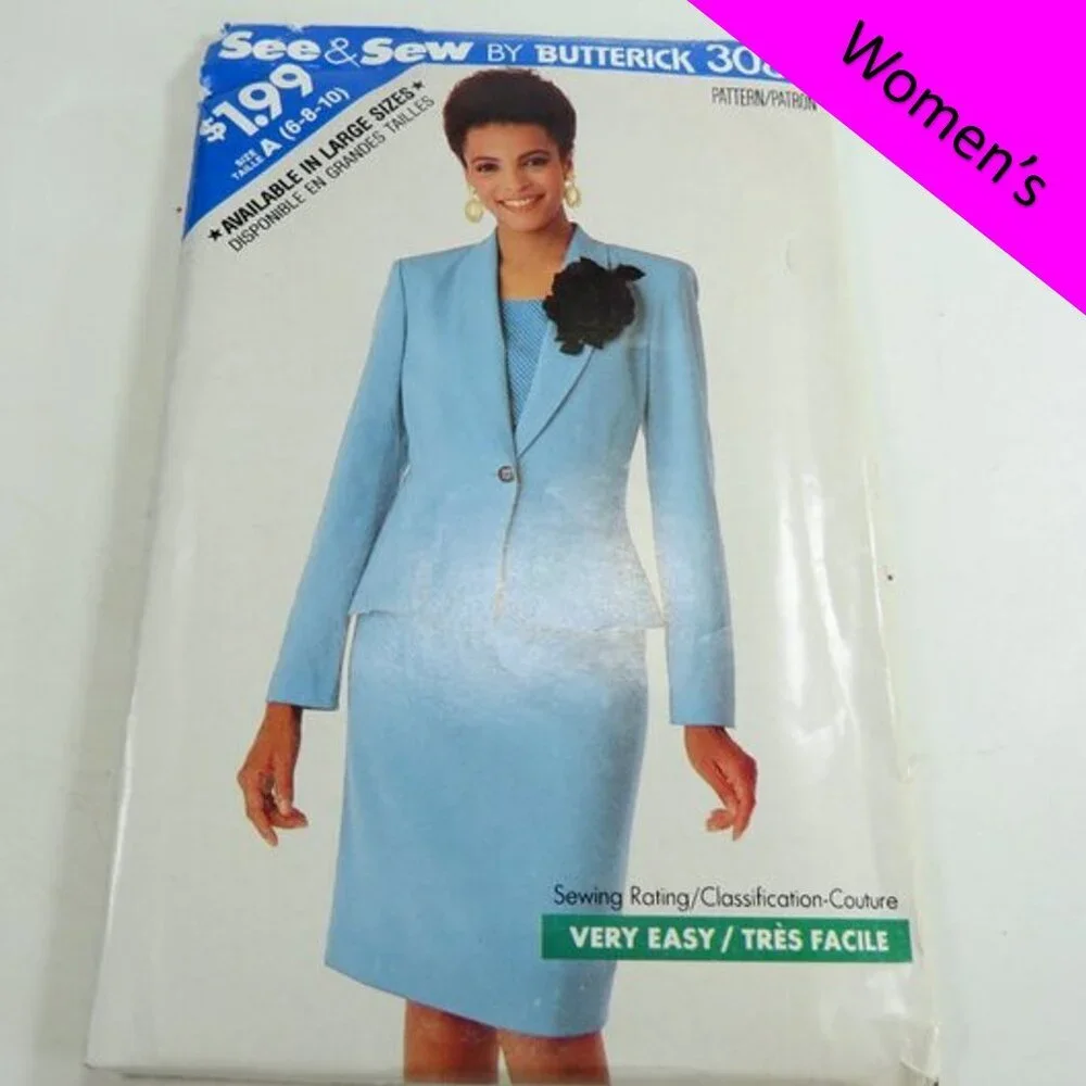 Butterick 3088 -785 Sewing Pattern Easy Jacket, Skirt, Top